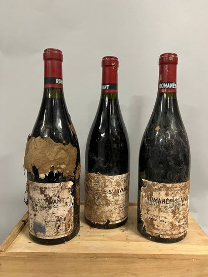 3 bouteilles ROMANEE SAINT-VIVANT, DRC 1991...