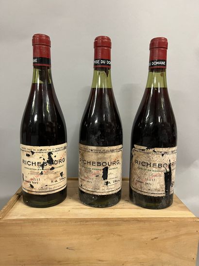 3 bottles RICHEBOURG, DRC 1971 (ea, TLB)