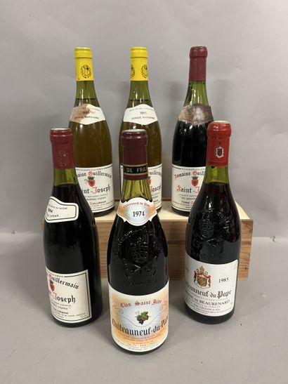 6 bouteilles COTES DU RHONE DIVERS, (2 Pierre...