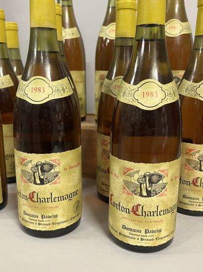 12 bottles CORTON CHARLEMAGNE, Pavelot 1983...
