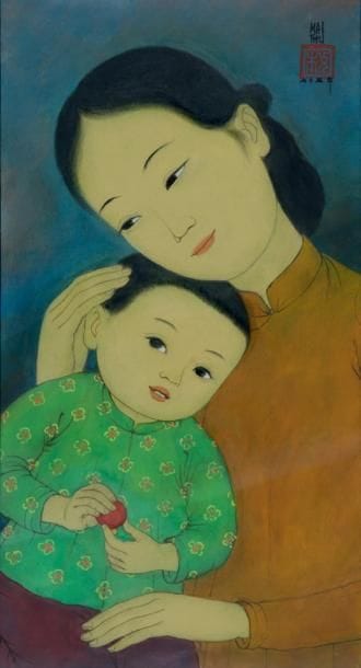 MAI THU (1906 - 1980)
Tendresse Gouache sur...