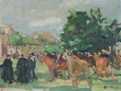 Lucien SIMON (1861 - 1945)
La foire aux chevaux...