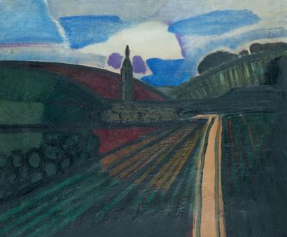Jean PIAUBERT (1900 - 2002)
Paysage au clocher...