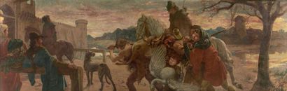 Albert GEUDENS (1869 - 1949)
Retour de chasse...