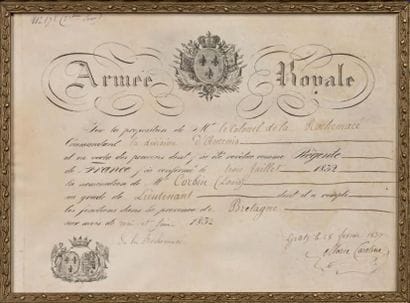 Duchesse de Berry: rare diplôme de service...