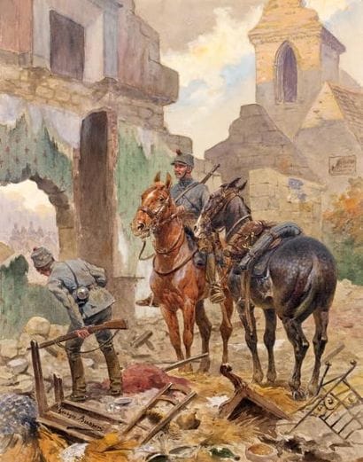 Georges BUSSON
Grand dessin gouaché, signé...