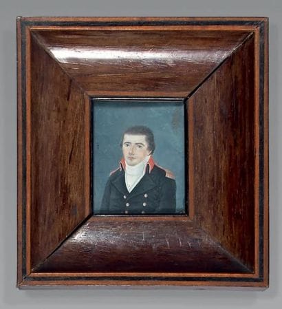 Miniature rectangulaire sur ivoire: Portrait...