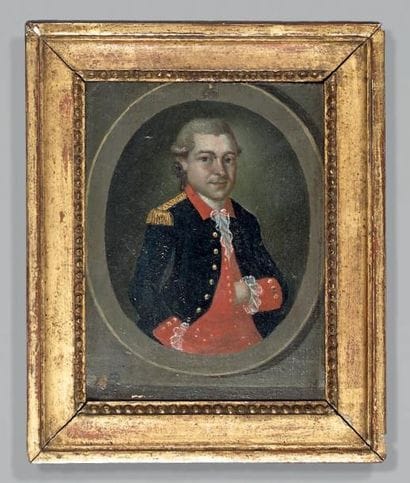 Grande miniature sur tôle, peinte à l'huile:...