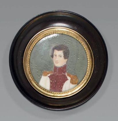 Ch. Polys
Miniature ronde sur ivoire: Portrait...
