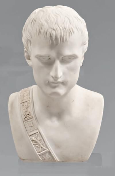 Buste de Bonaparte en biscuit, rare représentation...