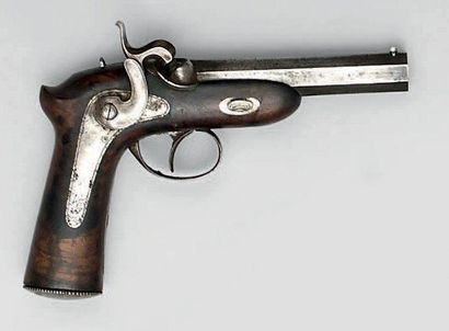 Pistolet à percussion de type Delvigne, canon...