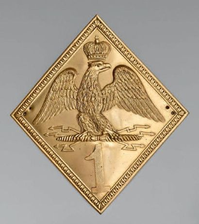 Plaque de shako d'officier, losangée, modèle...