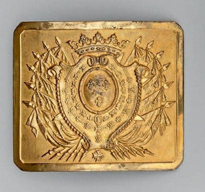 Rare plateau de ceinturon d'officier du régiment...