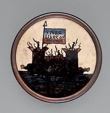 Bouton d'habit patriotique, cerclage en cuivre,...