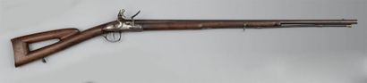 Petit fusil de chasse à silex, canon à pans...