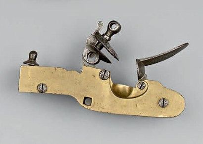 Platine à silex de canon ou de couleuvrine...