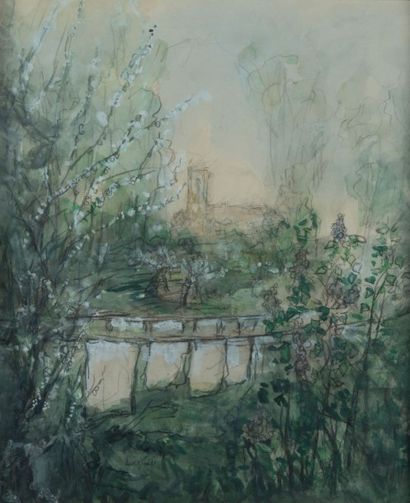Pierre LAPRADE (1875 - 1931)
Vue sur l'église...