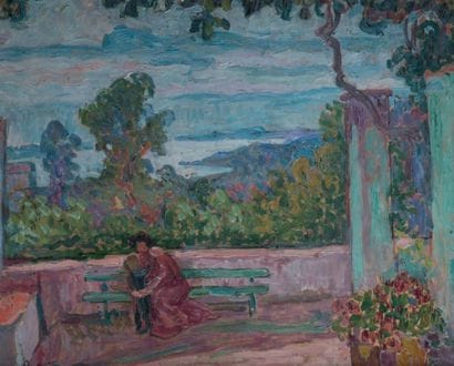 Jean PESKE (1870 - 1949)
La terrasse chez...
