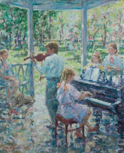 ÉCOLE RUSSE
La leçon de musique Huile sur...