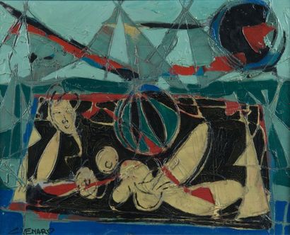 Claude VENARD (1913 - 1999)
Sur la plage...