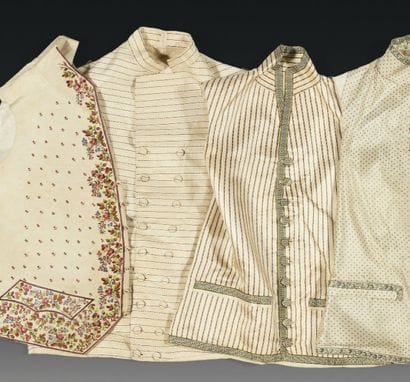 Deux gilets d'habit, fin du XVIIIème et début...