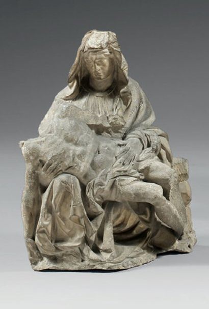 Groupe de Pieta, pierre calcaire Ouest de...