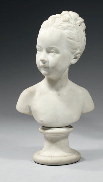 HOUDON d'après
Petit buste en marbre blanc...