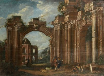 Attribué à Giovanni GHISOLFI (1632 - 1683)
Caprice...