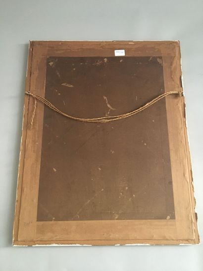 Gravure en couleurs représentant des chasseurs...