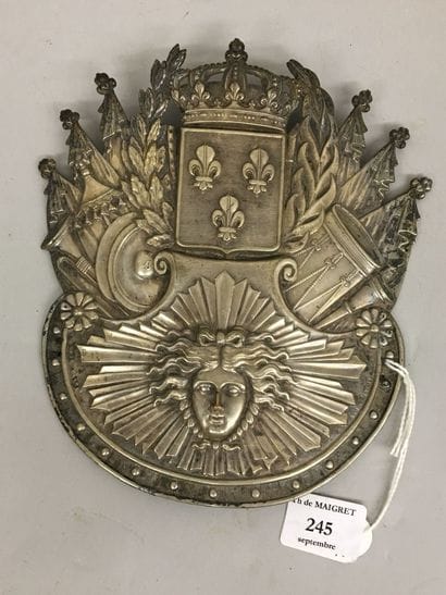 Belle plaque de shako de musicien de la garde...