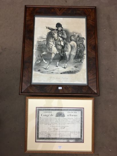 Gravure représentant Napoléon devant Augsbourg...