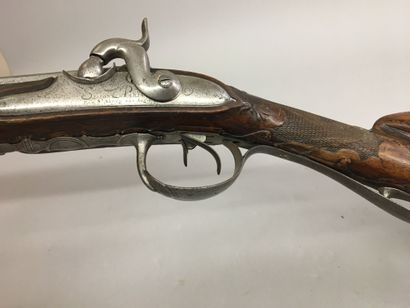 Fusil de chasse à silex, transformé à percussion,...