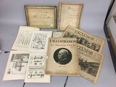 Ensemble de documents et gravures diverses...