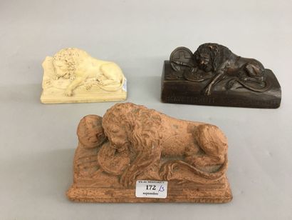 3 réductions du monument du lion blessé de...