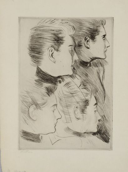 Paul HELLEU (1859-1927) Quatre profils de...