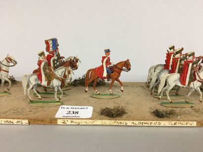 Diorama avec des plats d'étain, peinture...