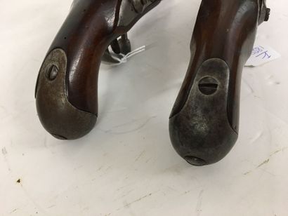 Paire de pistolets de gendarmerie à silex,...