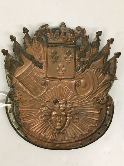Belle plaque de shako de musicien de la garde...