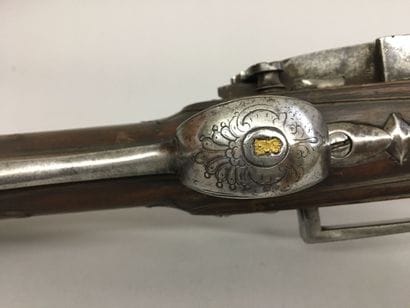 Intéressant fusil de chasse à silex espagnol,...
