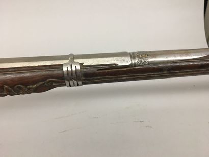 Intéressant fusil de chasse à silex espagnol,...