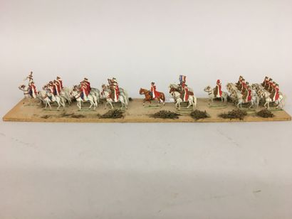 Diorama avec des plats d'étain, peinture...