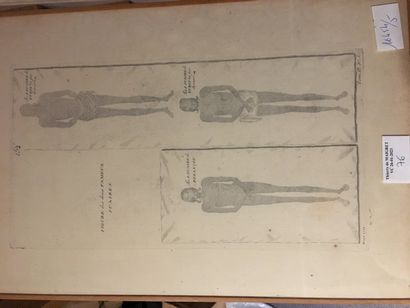 Gravure en noir: Figure des deux fameux suaires,...