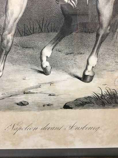 Gravure représentant Napoléon devant Augsbourg...
