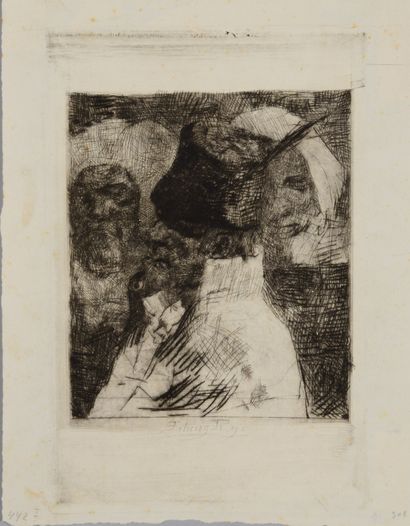 Félicien ROPS (1833 1898) Tête d'Uylenspiegel....