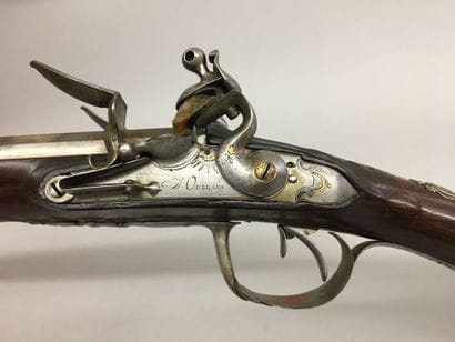 Fusil de chasse à silex à double canon en...