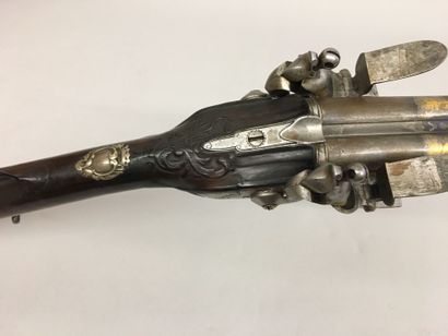 Fusil de chasse à silex à double canon en...