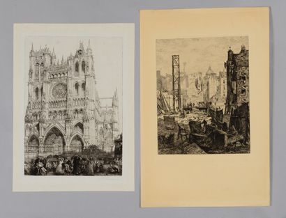 Auguste LEPERE (1849-1918) Cathédrale d'Amiens,...