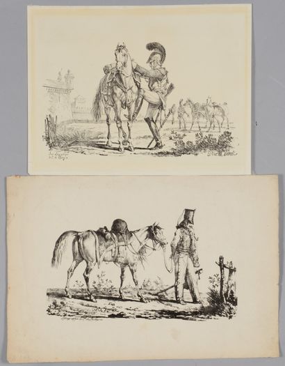 Carle VERNET (1758 1836) Soldat montant sur...