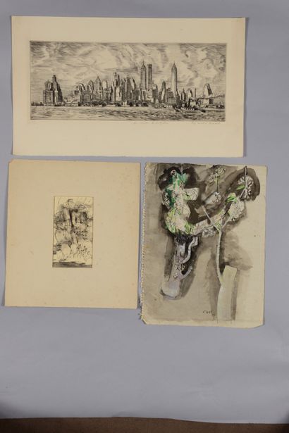 Reginald MARSH (1898-1954) - New-York Skyline....