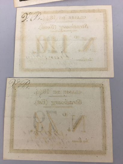 Ensemble de 19 billets de tirage au sort...
